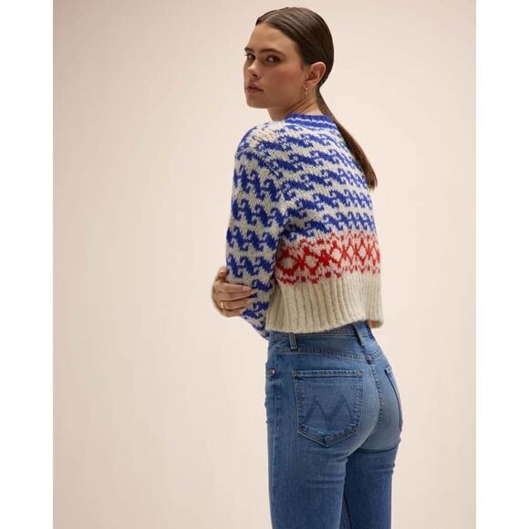 Mother Denim the wide sleeve Alpaca jumper crop size L - Picture 4 of 11